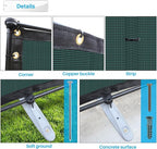 Patio 5' x 73' Outdoor Privacy Screen Freestanding Temporary Fence Panels Net Cover with Metal Poles for Outside Backyard Pool Garden Air Conditioner Fencing, Green