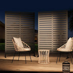 Modern Shade Metal Privacy Screen 72" H x 48" W, Freestanding Decorative Outdoor Privacy Fence Panels for Instant Privacy & Space Division, Patio Screens for Patios Outside Outdoor, Black, 2 Panel