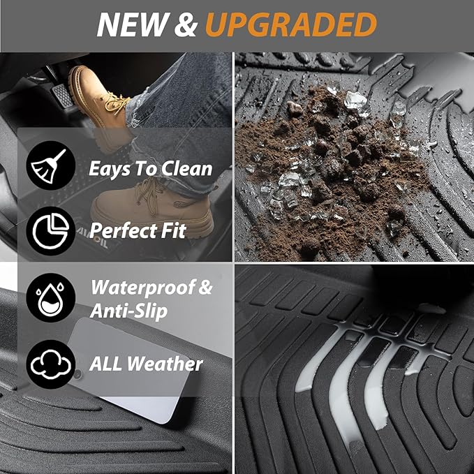 AIPOIL® Floor Mats & Cargo Liner Set for 2022-2026 Lexus NX/NX250/NX350/NX350 F Sport All Weather Protection TPE Anti-Slip Car Full Set Custom Car Mats Accessories - Black