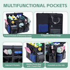 Large Rolling Cleaning Caddy Bag with Wheels, with Detachable Trolley, Cleaning Bags on Wheels for Housekeepers, Cleaning Cart Supplies Organizer for Home, Car, Picnic (Black)