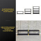 CX Black & Yellow, Shelving Unit and Heavy Duty Storage Containers, Extremely Durable (Shelf + 27 Gallon Container (8-Pack)), for Garage, Warehouse & Seasonal Storage