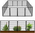 Doorless 56in(H) Black Metal Garden Fences and Borders, 10 Panels Total 22.1 Ft(L), Garden Fence for Dogs, Animal Barrier Fence, Fencing for Flower Beds, Dog Digging Fence Barrier