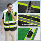 BeautyWill Custom Logo Safety Vest Class 2 High Visibility Reflective Vest for Men - Personalized Logo Team Vest