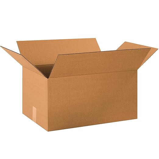 BOX USA Shipping Boxes 20"L x 13"W x 10"H 25-Pack Long Corrugated Boxes for Moving, Shipping, Mailing, Packing, Packaging and Storage