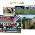 2 Pack 8.5 Ft Steel Crowd Control Heavy Duty Interlocking Steel Safety Barriers Barricade Fence Frame Guard for Events Road Traffic Control, Black