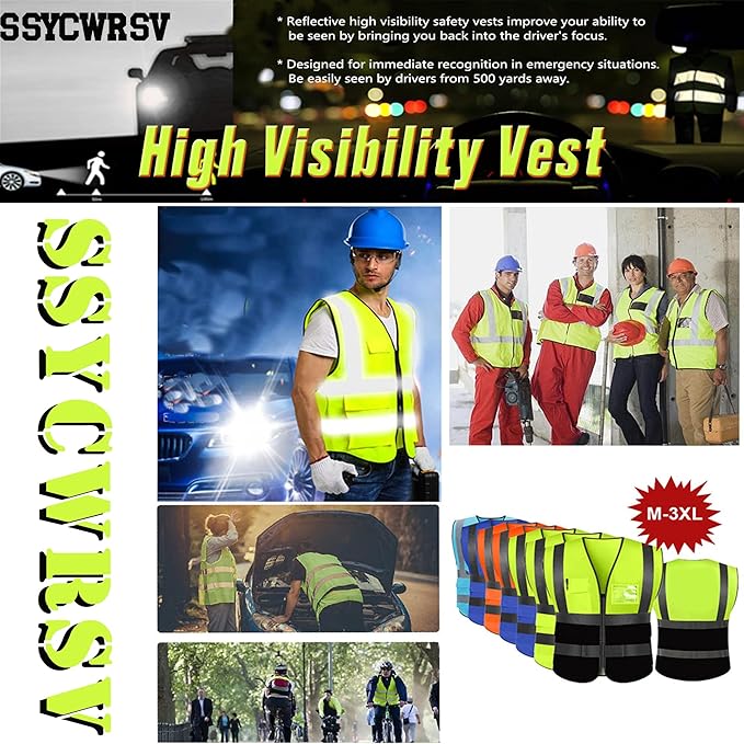 Personalized High Reflective Safety Vest Custom Hi Vis Safety Vest Men Women Construction Workwear Security Vest