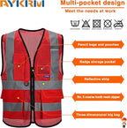 Red work vest mesh