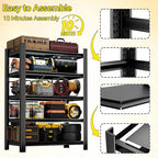 CJF Adjustable Garage Storage Shelves, 5-Tier Garage Shelving Heavy Duty, Metal Industrial Utility Shelf for Warehouse, Kitchen, Laundry Room,Warehouse-Black (71 "H x 36" W x 16" D)