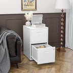 2 Drawer File Cabinet with Lock, Metal Two Drawer Vertical Filing Cabinets, 18" Deep White Filing Cabinet for Home Office, Steel Light Duty Storage for Letter-Size Files - Assemly Required