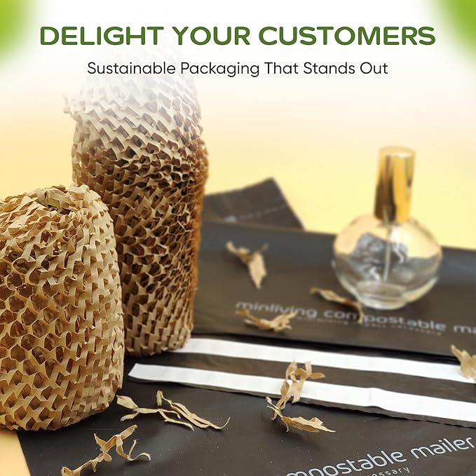Premium Shipping Mailers 6x9 inch - Double-Sealed Mailing Bags, Industrial Strength Mailers, Reusable Multi-Layer Corn Starch Based Material, Small Business Shipping - 50 Pack