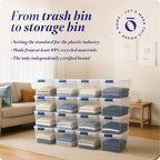 HOMZ Heavy Duty Modular Clear Plastic Stackable Storage Tote Containers with Latching and Locking Lids, 31 Quart Capacity, 16 Pack