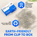 Paper Clips, Zomilla 1000 Pcs Paperclips (10 Boxes of 100 Each), 1-2/7" Medium Paper Clip, Rustproof 1.3 Inches Metal Paper Clip for Office, School, Home - Silver