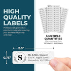 Personalized Return Address Labels - Monogram Address Labels on Sheets (100-1000 Labels)