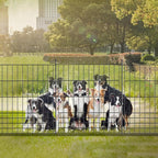 No Dig Fence Outdoor Dog Fences 10 Panels,32in (H) x 24.6 ft (L) Decorative Metal Garden Fence with Gate,Garden Fence Animal Barrier,Garden Fencing for Yard Rustproof