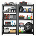 Storage Shelves, Garage Metal Shelving Unit, Adjustable, Double-Layer Column with Reinforced Ribs, Heavy-Duty, Capable of Bearing 3000 lbs, Suitable for Garage, Warehouse, Kitchen Storage