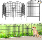 Metal Garden Fence 36in (H) x 18.7ft (L), 8 Panels +9 Stakes Dog Fence Border Fence Animal Barrier, No Dig Garden Fencing for Yard Flower Bed Lawn Patio Outdoor,CTW3608 Black