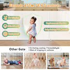 Retractable Baby Gates Extra Wide 150" × 34" Tall for Large Opening 12.5 Foot Retractable Dog Gate for Doorways, Stairs, Aisle, Indoor/Outdoor Retractable Gate for Garage, Hallways, Deck