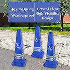 BESEA Reserved Parking Cone 6 Pack, 28" No Parking Sign Cone with Weighted Base, Blue 4-Sided “ Reserved Parking” Warning Cone for Driveways Business Parking Lots Garages Indoor/Outdoor