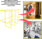 Performore 2 Pack Binder Display Rack, SDS/MSDS Wire Wall Mount Rack with Mounting Hardware, Bright Yellow Wire-Coated