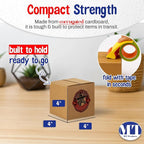MT Products Custom Printed Kraft Cardboard Shipping Boxes 4" x 4" x 4" - Personalized Mailing Boxes and for Gifting