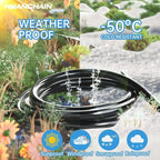 HUANCHAIN Indoor Outdoor Black Extension Cord 50 ft Waterproof, 16/3 Gauge Flexible Resistant Appliance Extension Cord Outside, 13A 1625W 16AWG SJTW, 3 Prong Electric Cable, ETL Listed