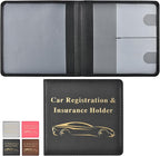 Cacturism Car Registration and Insurance Holder, Vehicle Glove Box Car Organizer Men Women Wallet Accessories Case for Cards, Essential Document, Driver License, Black