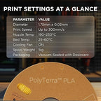 Polymaker Matte PLA Filament Savannah Yellow 1.75mm 1kg 3D Printing Filament, PolyTerra 3D Printer PLA Filament