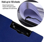Clipboard Folder, A4 Foldable Clipboards, Office Clipboard Folder with Double Clips Metal Clip, 360 Degree Foldable Storage Clipboards for Office, School or Medical Field, Blue