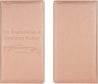 Cacturism Car Registration and Insurance Holder, Vehicle Glove Box Car Organizer Men Women Wallet Accessories Case with Magnetic Shut for Cards, Essential Document, Driver License, Rose Gold
