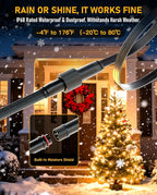 Y-Splitter for Govee Permanent Outdoor Lights, Waterproof Y-Connector Extension Cord Compatible with Govee 3Pin H705A/B/C, Expand Holiday Lighting for Christmas, New Year, 1 Female to 2 Male, Black