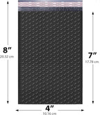 Black Small Bubble Mailers 4x8 Inch #000 | Thick Padded Poly Bubble Mailer Envelopes | 500 Pack Bulk | Trading Card Sports Card Shipping