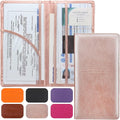 Premium Car Registration & Insurance Card Holder with Magnetic Shut, Vehicle Glove Box Car Organizer - For Documents, Cards, License (Rose gold)