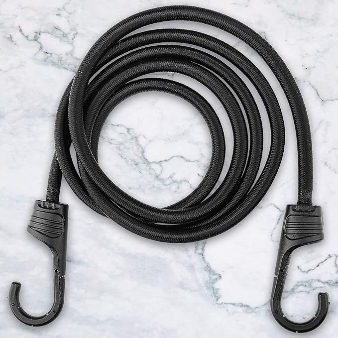 ZHOUBIN 72 Inch Black Bungee Cords with Hooks Heavy Duty, 1 Pcs