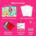 Skillmatics Foil Fun - Disney Princess, Mess-Free Art & Craft Kits for Kids, DIY Creative Travel Toys, Perfect Christmas Gifts for Fans of Moana, Cinderella, Ariel, Jasmine, Ages 4, 5, 6, 7, 8, 9
