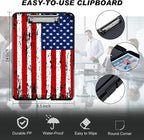 Clipboard with Storage, Hard Letter A4 Size Clip Board with Pen Holder & Paper Organizer, Heavy Duty Portable Writing Pad for Nurses Students Teachers Office Jobsite Contractor, American Flag 2