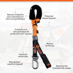 LODD - Motorcycle Tie Down Straps with Swivel Carabiner, Heavy-Duty Buckles, Fur Protection, Reinforced Buckle | 2,400 lbs, 1.5" | Trailer Securing for Dirt Bike, Enduro, Trial, Quad, Trail