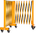 16.5FT Expandable Barricade Gate, Expandable Metal Barricade Gate Alloy Fence and 270 Degrees Direction Adjustment with Wheels, for Industrial or Residential Use (Yellow, 16.5FT)