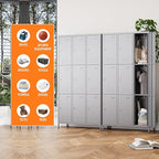 Employee Lockers with 27 Hooks,9 Doors Metal Storage Locker with Card Holder for Employees Home Gym,Assembly Required (Dark Grey)