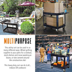 Stand Steady Original Tubstr XL Outdoor Cart with Heavy Duty Wheels - Two Shelf Utility Cart Supports up to 500 lbs, Tub Carts with Deep Shelves and Shock Absorbent Wheels (Black, 45.5in x 24.5in)
