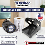 Dasher Products 4x6 Thermal Shipping Labels with Roll Holder, 440 Labels/2 Rolls (220 per Roll), Compatible with Rollo, Zebra, Munbyn, iDPRT, Jadens, Nelko, Dymo 4XL & Most Label Printers, Perforated