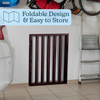 3-Panel Indoor Foldable Dog Fence for Stairs, Hallways, or Doorways - 54x24-Inch Wood Freestanding Dog Gates by PETMAKER (Brown)
