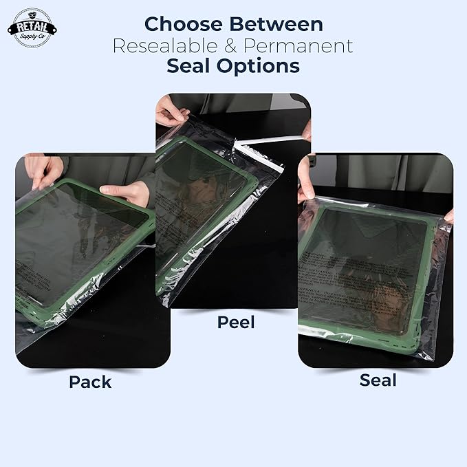 Poly Bags 11x14" - Suffocation Warning - Extra Strong Seal - 200 Pack - Polybags 11x14 - Retail Supply Co