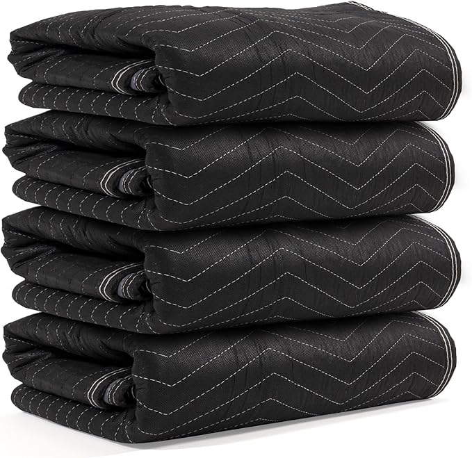 US Cargo Control 95 lb/Dozen, Machine Washable 80"x72" Large Heavy Duty Moving Blanket, MBSUPREME95 Supreme Mover, 4-Pack