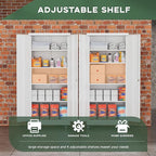 Greenvelly Metal Storage Cabinet with Wheels, 73" H Lockable Rolling Storage Cabinets with Doors and 4 Adjustable Shelves, Large Steel Cabinet for Garage, Office, Home, School (White)