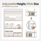 HOMEDANT House 5 Tier Laminated Metal Shelving Unit Adjustable Storage Utility Rack Heavy Duty Shelves Organization Multipurpose Shelf Kitchen Garage Pantry Closet (10, (L) 48.1" W, White)