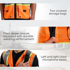SRsafety High Visibility Vest, Security Vest with 9 Pockets,Mesh Safety Vest for Construction Workers Sanitation Workers