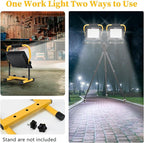 120W Led Work Light, 12000LM Portable Work Light with 16.4FT Cord, 6500K IP66 Waterproof Flood Lights for Outdoor Indoor Job Site Workshop Flood Lights, Gifts for Him
