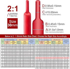 Chanzon 2:1 Ratio 1-1/4" (30mm) Heat Shrink Tubing 3.3Ft Roll (1M Total Length) Red Polyolefin Sleeving Wrap Shrinking 2 to 1 1pcs