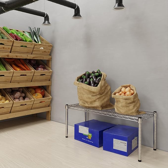14''W x 36''L x 14''H Chrome Plated Wire Dunnage Rack | Off The Floor Storage