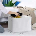 TheWarmHome Organization and Storage Basket for Shelves - Extra Jumbo 3 Pack 20.5x15.8x13.8 inch Cube Storage Bins for Toy Closet Box Home Organizer Gift (White)